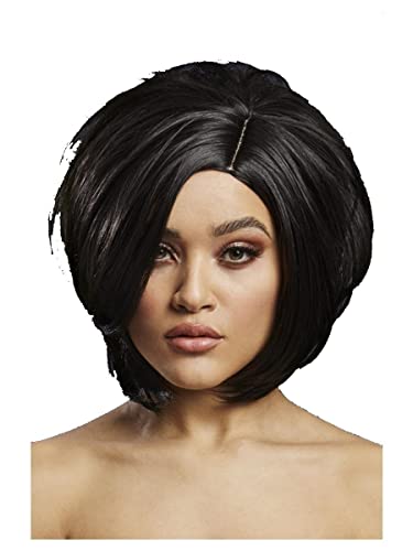 Smiffys Fever Savanna Wig, Black