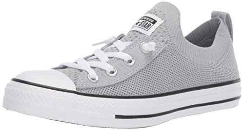 Converse Women's Chuck Taylor All Star Shoreline Knit All of The Stars Shoe, Wolf Grey/White/Black, 8 M US