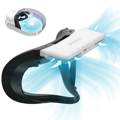 HiBloks Cooling Fan Face Cover for Meta/Oculus Quest 2 Accessories, Soft Lycra Cotton, Quest 2 Cooling Fan Active Air Circulation Ventilation to Relieve Lens Fogging (2 Speeds)