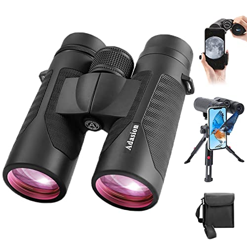 12x42 HD Binoculars for Adults High Powered with Phone Adapter and Tripod, Super Bright Waterproof Binoculars for Bird Watching Cruise Ship Hiking Travel Sports