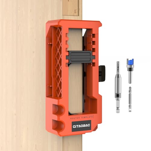 Door Hinge Jig, Door Hinge Router Template, Door Hinge Mortiser, Hinge Installation Kit Fits 3” to 5” Length and 1/4” or 5/8” Thickness.【Only Work on The Door not The jamb】