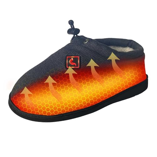 ThermalStep Heated Slippers for Men and Women – Rechargeable Foot Wear with 3 Temperature Settings Keep Feet Warm up to 11 Hours with 2000mAh 7.4 Volt Battery (8-9 M, 10-11 W)