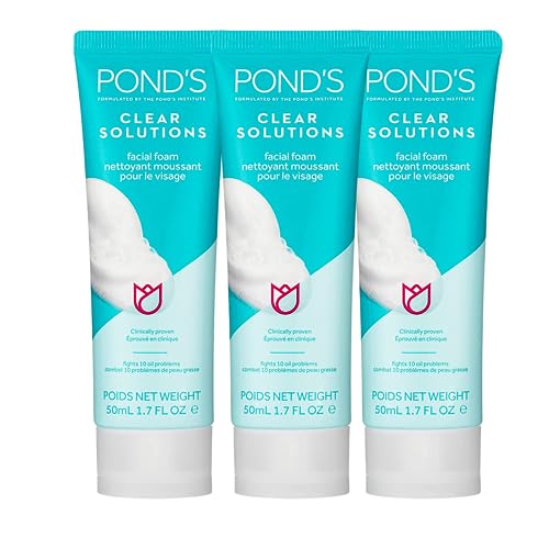 Pond's Clear Solution, Foaming Face Wash, Removes Excess Oil, Face Cleanser, 3-Pack of 1.07 Fl Oz Each