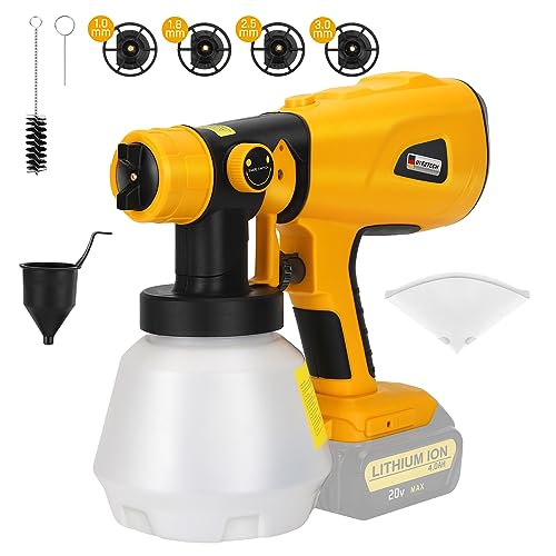 Paint Sprayer for Dewalt 20V MAX Battery, HVLP Spray Paint Gun with Brushless Motor and Copper Nozzle, 200W Cordless Paint Sprayer for Home Interior and Exterior, House Painting(Tool Only)