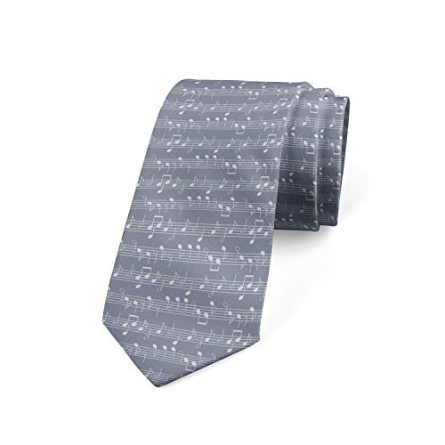 Ambesonne Men's Tie, Piano Jazz Melody Music, 3.7', Pale Lavender
