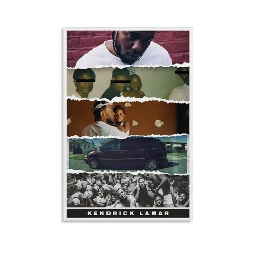 BoNpur Rapper Kendrick Poster Lamar Album Cover Canvas Decoration Room Aesthetic Bedroom Wall Art Home Holidays Best Gift for Friends 12x18 inches (30x45 cm) Unfram