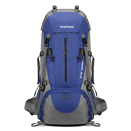 HongXingHai 70L Camping Hiking Backpack with Rain Cover Waterproof Backpacking Backpack for Hiking Treeking Climbing Outdoor (DeepBlue)