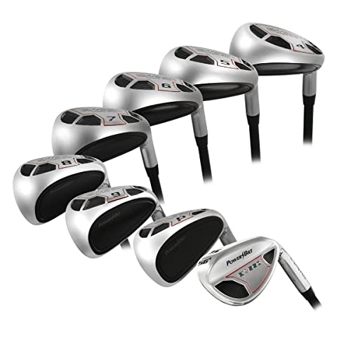 Men’s Powerbilt Golf EX-550 Hybrid Iron Set, which Includes: #4, 5, 6, 7, 8, 9, PW +SW Senior Flex Right Handed New Utility “A” Flex Club