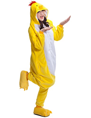 UreeUine Adult Chicken Kigurumi Animal Costume Pajamas Homewear Lounge Wear M Yellow