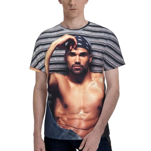 fsem Shemar Moore T Shirt Boys Fashion Soft Short Sleeve Crew Neck Tee Clothes Casual Basic Tee Shirt Medium Black