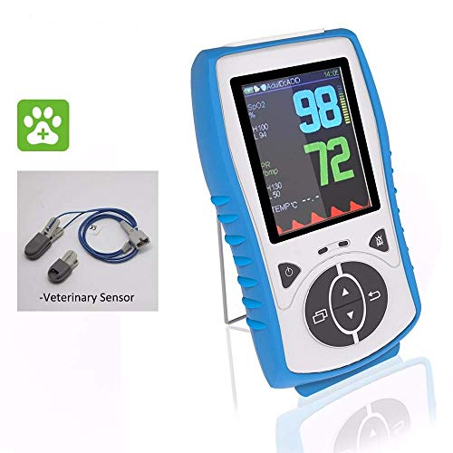 PRCMISEMED Plus oximeter Handheld Pulse Oximeter with Veterinary Sensor (Standard) (30-Day Guarantee), Just for Veterinary use (White)