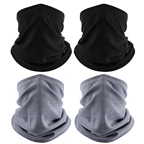 LUOLIIL VOE 4 Pack Winter Neck Warmer, Neck Gaiter Ski for Men & Women, Soft Fleece Face Cover Mask Scarf for Cold Weather Snowboarding Skiing Cycling Outdoor Sports