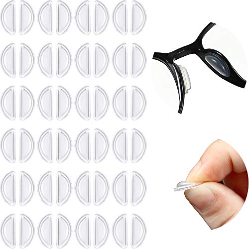 Frienda Air Bag Nosepads Adhesive Eyeglass Nose Pads Anti-Slip Nose Pads Comfortable Air Chamber Nose Pads 3.5 mm/ 0.4 inch Thickness for Full Frame Eyeglasses Sunglasses (24 Pairs)