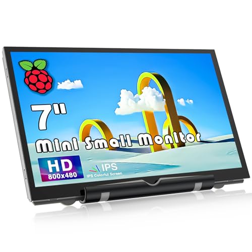 HAMTYSAN Raspberry Pi Mini Screen Monitor, 7 Inch Screen 800x480 HDMI Small Monitor IPS LCD Screen Display for Raspberry Pi 400/4/3/Zero/Jetson Nano/Orange Pi/Win11/10/8/7, No-Touch