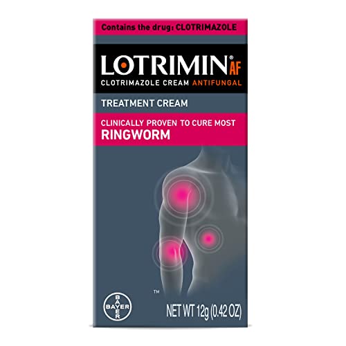 Lotrimin AF Ringworm Cream Clotrimazole 1% - Clinically Proven Effective Antifungal Cream Treatment of Most Ringworm, For Adults and Kids Over 2 years, .42 Ounce (12 Grams)