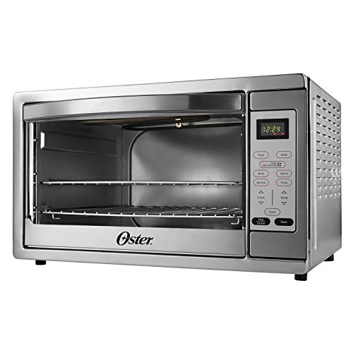 Oster Toaster Oven, 7-in-1 Countertop Toaster Oven, 10.5' x 13' Fits 2 Large Pizzas, Stainless Steel