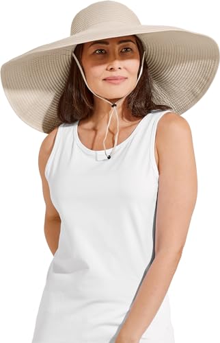 Coolibar UPF 50+ Women's Compact in A SNAP!? Shelby Shapeable Poolside Hat - Sun Protective (One Size- Tan)
