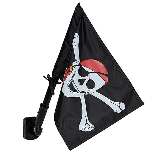 Pirate Flag Swing Set Accessory 15.5'' x 10.5'', Double Sided Flag with Pole and Mounting Hardware, Outdoor Flag for Treehouse Playhouse Backyard Decorations