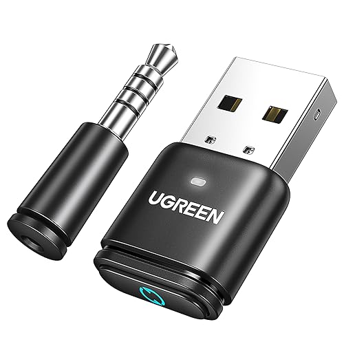 UGREEN USB Audio Transmitter, Bluetooth 5.3 Adapter for Connecting Bluetooth Headphones to PS5, PS4, Switch, PC, Wireless Audio Adapter with aptX AD, Included Mini Mic (Plug & Play)