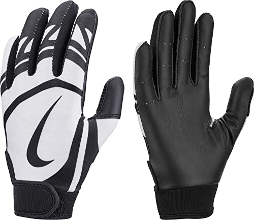 Nike T-Ball Alpha Huarache Edge Batting Gloves (Black/White, S/M)