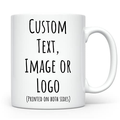 HomeBee Personalized Coffee Mug | Custom Photo Text and Logo Ceramic Mug | Customized 11 Oz Tea Cup for Men & Women | Unique Gift Idea - Taza Personalizadas Design with Picture or Message | White