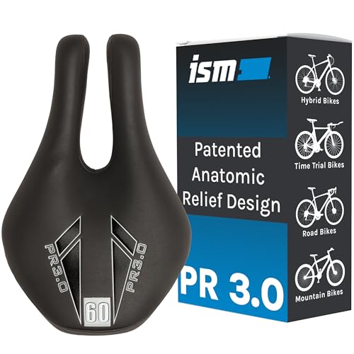 ISM PR 3.0 Noseless Bicycle Seat - Anatomic Relief Bicycle Saddle for Hybrid Bikes, Time Trial Bikes, Road Bikes, and Mountain Bikes - No Nose Bike Saddle for Reduced Numbness and Discomfort