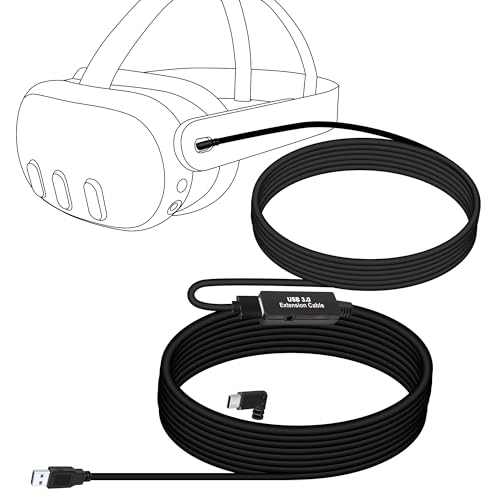 (1 Set) Orzero Total 8M, 26Ft USB Stable Data Cable Compatible for Quest 3, Quest 2, Quest Link Steam VR, Extension Cable(5M) with Relay Amplifier Chip and USB 3.2 Gen 1 Cable(3M)