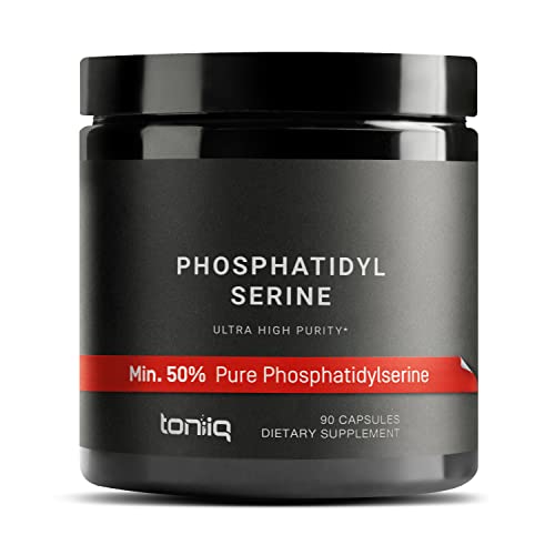 Toniiq Phosphatidylserine - 400mg Formula - World’s First 50% Purity - Highest Purity in The US - Soy Free Phosphatidylserine Supplement - 90 Veggie Capsules