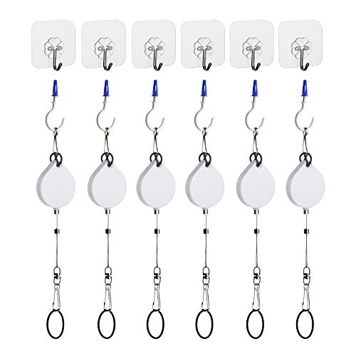KIWI design VR Cable Management for Meta Quest 3/2/1, Ceiling Pulley System for HTC Vive/Vive Pro/Rift/Rift S/Link Cable for Quest/Valve Index VR Accessories (White, 6 Pack)