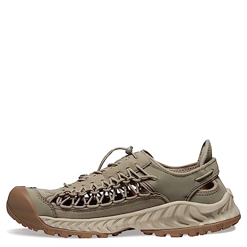 KEEN Men's Uneek NXIS Breathable Lightweight Open Easy On Hiking Sneakers, Timberwolf/Plaza Taupe, 9.5