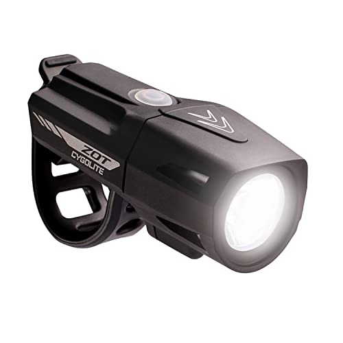 Cygolite Zot– 450 Lumen Bike Light– 5 Night & 2 Daytime Modes– Sleek Durable Design– IP67 Waterproof– Sturdy Flexible Mount– USB Rechargeable Headlight– for Road & Commuter Bicycles,Black,Compact