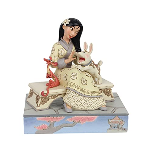 Enesco Disney Traditions by Jim Shore White Woodland Mulan Sitting Figurine, 5.5 Inch, Multicolor