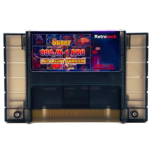 Retrotech Super 800 In 1 Multi Game Cartridge LED Version For Super Nintendo Game Console