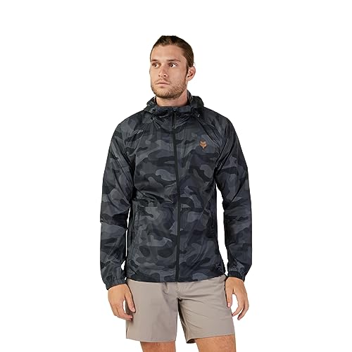 Fox Racing Men's Standard Fox Head Windbreaker, Black CAMO, Large