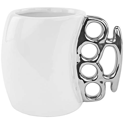 Fairly Odd Novelties Knuckle Duster Ceramic Coffee Mug, White