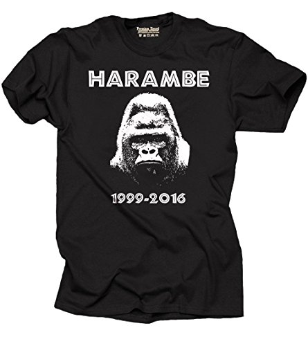 Harambe Gorilla T-Shirt Support Harambe Shirt XX-Large Black