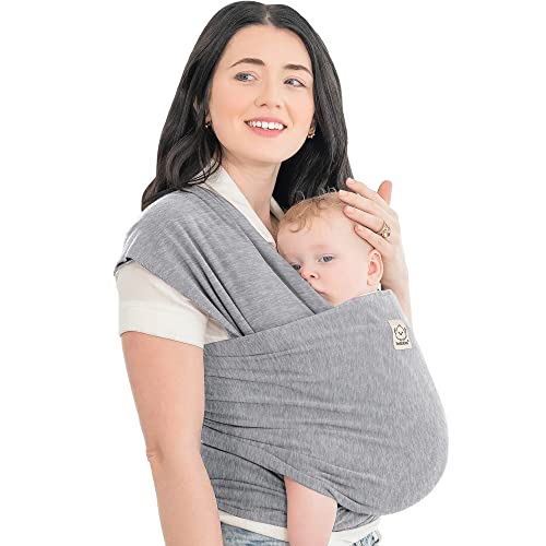KeaBabies Baby Wrap Carrier - All in 1 Original Breathable Baby Sling, Lightweight Hands Free Baby Carrier Sling, Baby Carrier Wrap, Baby Carriers for Newborn, Infant (Classic Gray)