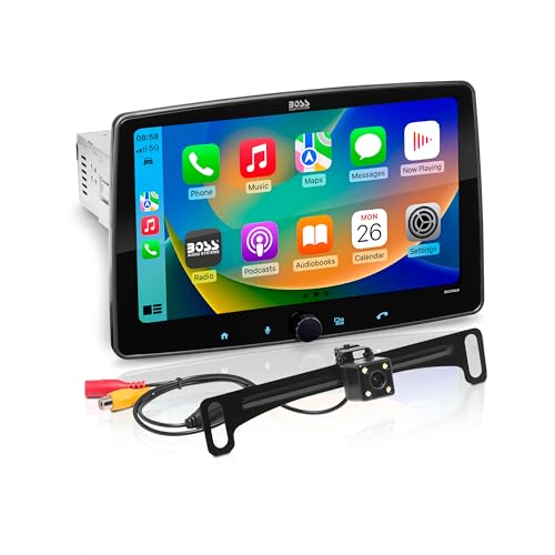 BOSS Audio Systems BCPA9RC Car Stereo - Apple CarPlay, Android Auto, 9 Inch Single Din, No DVD/CD Player, Touchscreen, Bluetooth, Backup Camera, Multicolor Illumination, Radio Receiver