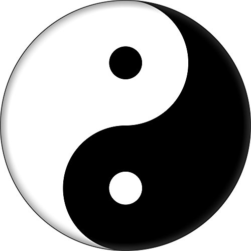 Yin Yang - Black & White - 1.25' Round Button
