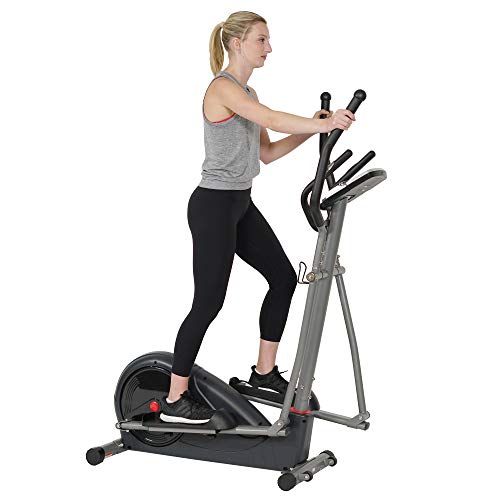 Sunny Health & Fitness Full Body Workout Electric Motorized Elliptical Trainer with Pre-Programmed Digital Performance Monitor, Low Impact Exercise, and Pulse Sensors - SF-E320002