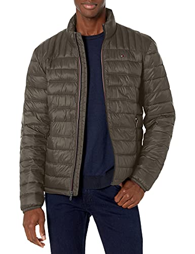 Tommy Hilfiger mens Ultra Loft Packable Puffer Jacket Down Alternative Coat, Olive, X-Large Tall US
