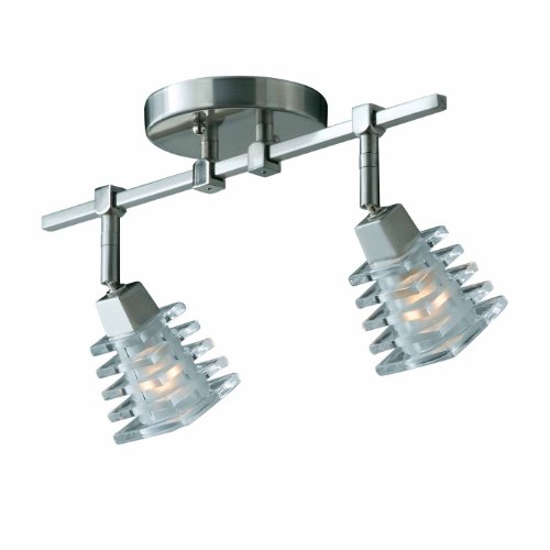 Triarch 25612 2 Light Milan Adjustable Spot Light, Brushed Steel