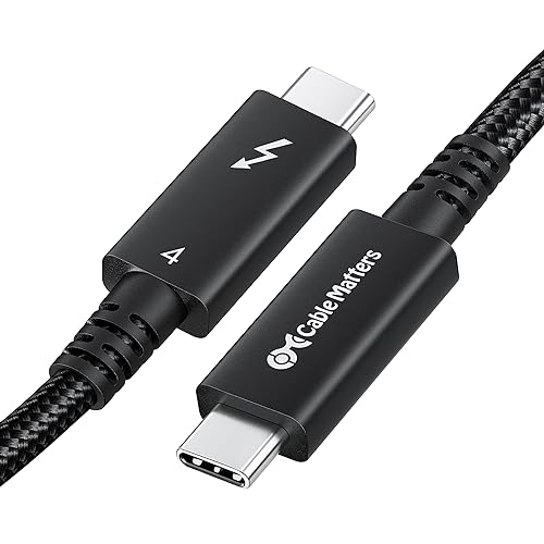 Cable Matters [Intel Certified] Braided 40Gbps Active Thunderbolt 4 Cable 6.6 ft with 100W Charging Power Delivery and 8K Video - Fully Compatible with Thunderbolt 3, USB 4 / USB4, and USB C Port