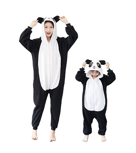 Unimyst Unisex Kids Panda Onesie Pajamas, Polar fleece Role Playing Animal One Piece Halloween Costume Pajamas Home Clothing