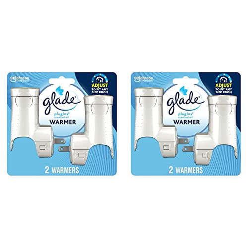 Glade PlugIns Air Freshener Warmer, Scented and Essential Oils for Home and Bathroom, Up to 50 Days on Low Setting, 2 Count (Pack of 2)