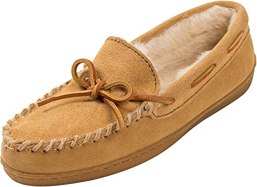 Minnetonka Men's Pile Lined Hardsole, Tan, 12 W US