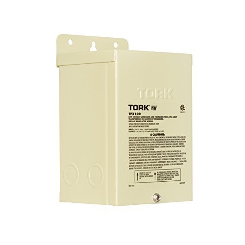 NSi TORK TPX100 Low-Voltage 100-Watt Safety Transformer for Indoor/Outdoor Pool/Spa, Landscape and Submersible Lighting Products, LED Compatible, Beige