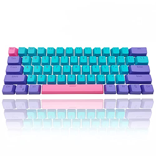 GTSP 61 Keycaps 60 Percent, Ducky One 2 Mini Keycaps for Mechanical Keyboard OEM Profile RGB PBT Keycap Set with Key Puller for Cherry MX Switches SK 61/Joker (Only keycaps) Blue