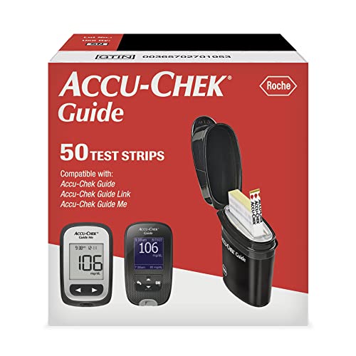Accu-Chek Guide Glucose Test Strips for Diabetic Blood Sugar Testing (Pack of 50)