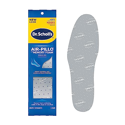 Dr. Scholl's Air-Pillo with Memory Foam Insoles, Unisex (Men 7-12) (Women 5-10), Trim to Fit Inserts-1 Pair (Pack of 1)